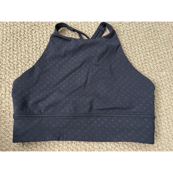 lululemon athletica Other - Lululemon Womens Black Energy High-Neck Longline Sports Sz 8 Bra W2DFRS